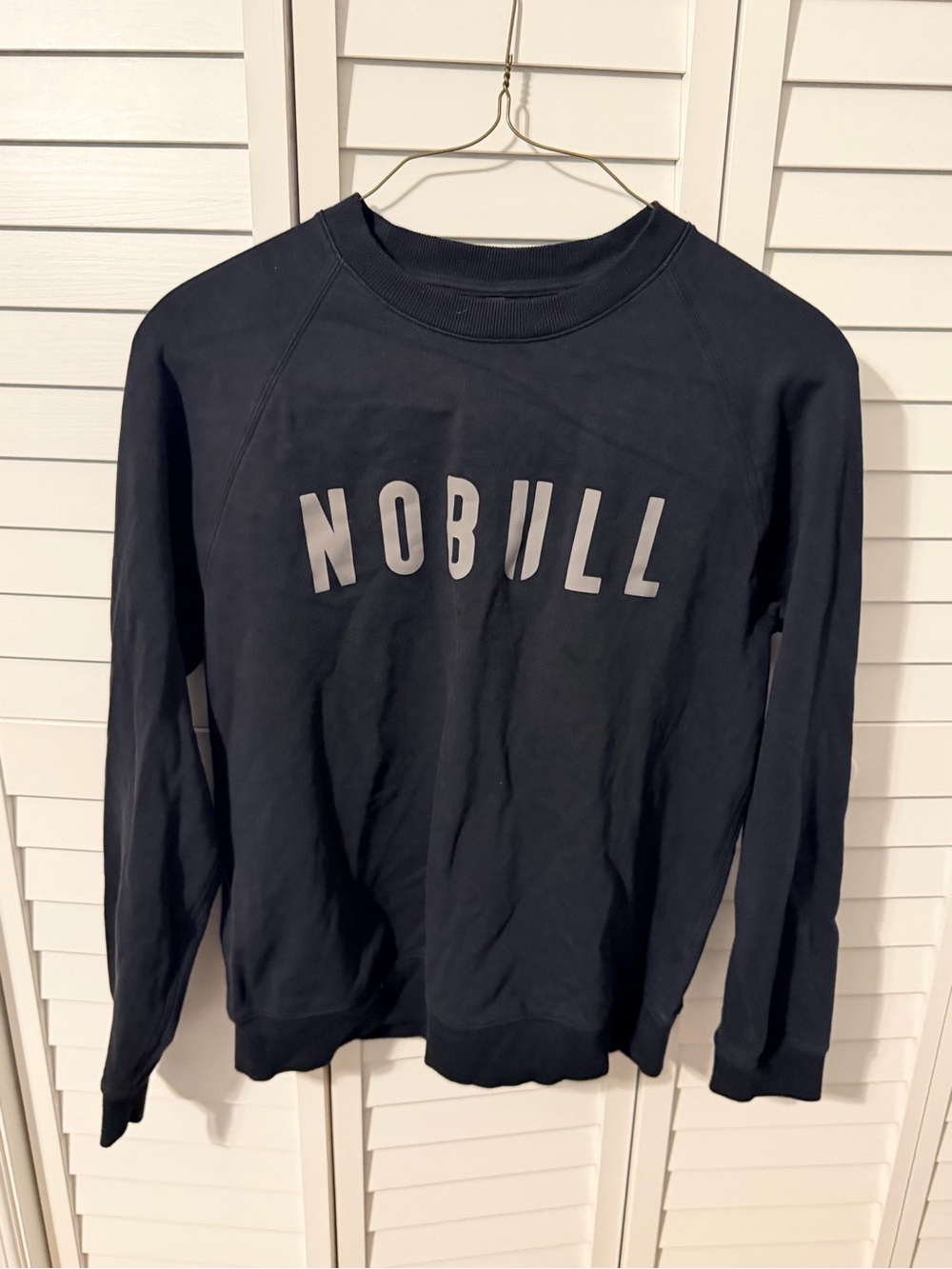 NOBULL Black Crewneck Sweatshirt with White Logo